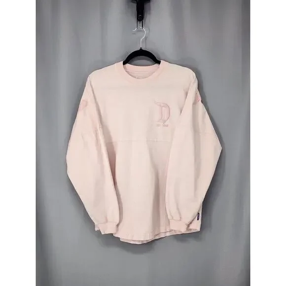 Disneyland Resort Sweatshirt Womens Small Pink Spirit Jersey Glitter Pullov - Picture 2 of 16
